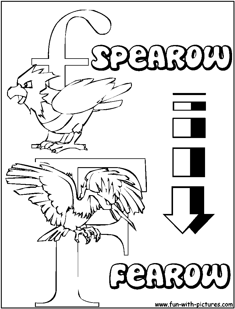 F Spearow Fearow Coloring Page 