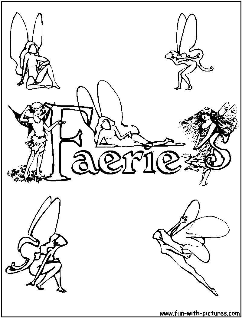 Faeries Coloring Page 