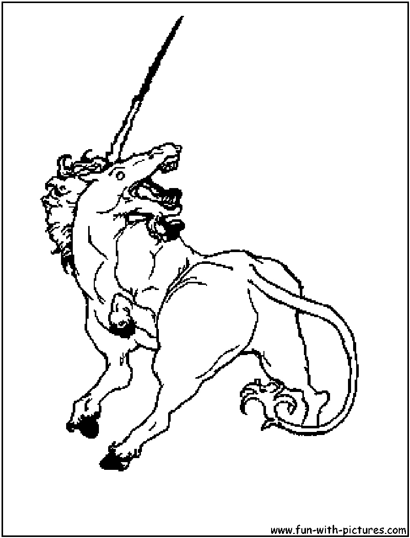 Fighting Unicorn Coloring Page 