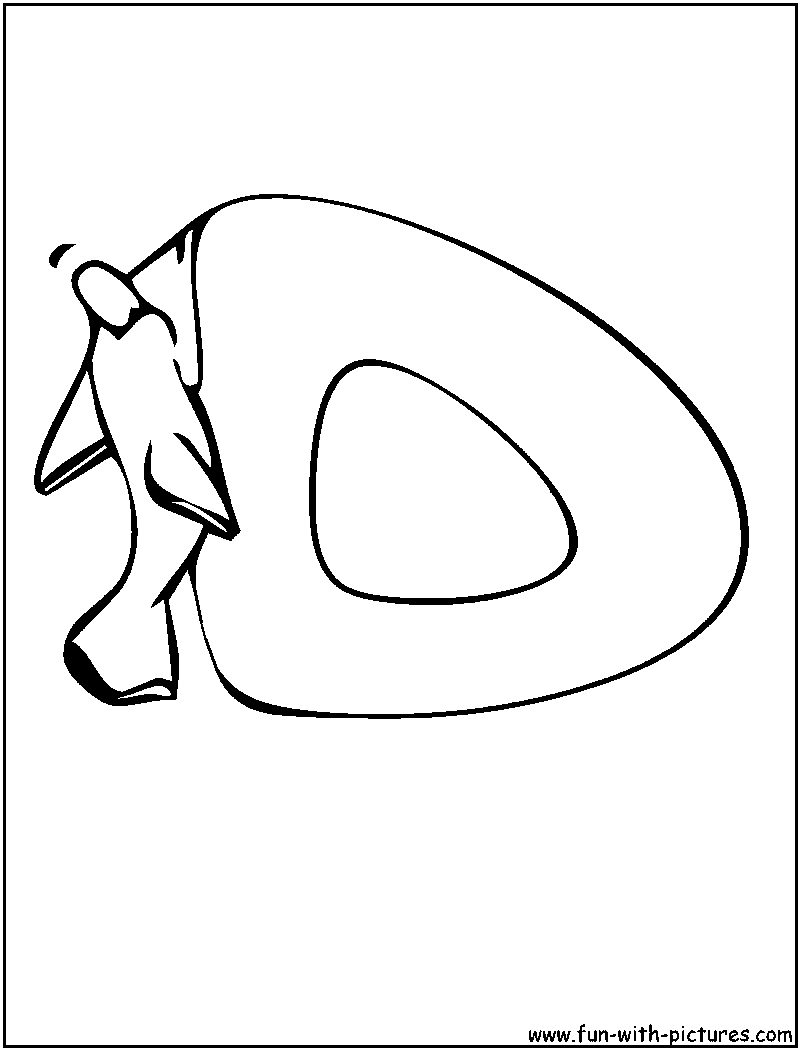 Fish D Coloring Page 