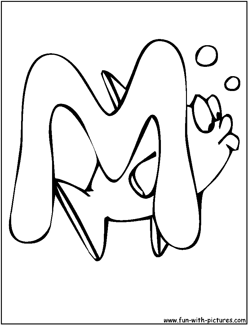 Fish M Coloring Page 