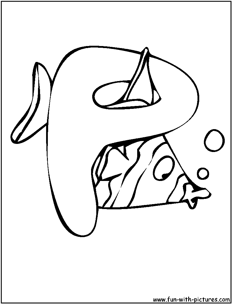 Fish P Coloring Page 