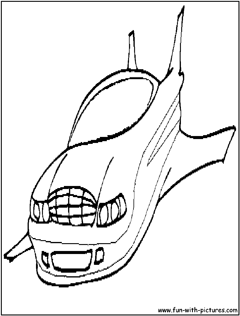 Flying Car Coloring Page 