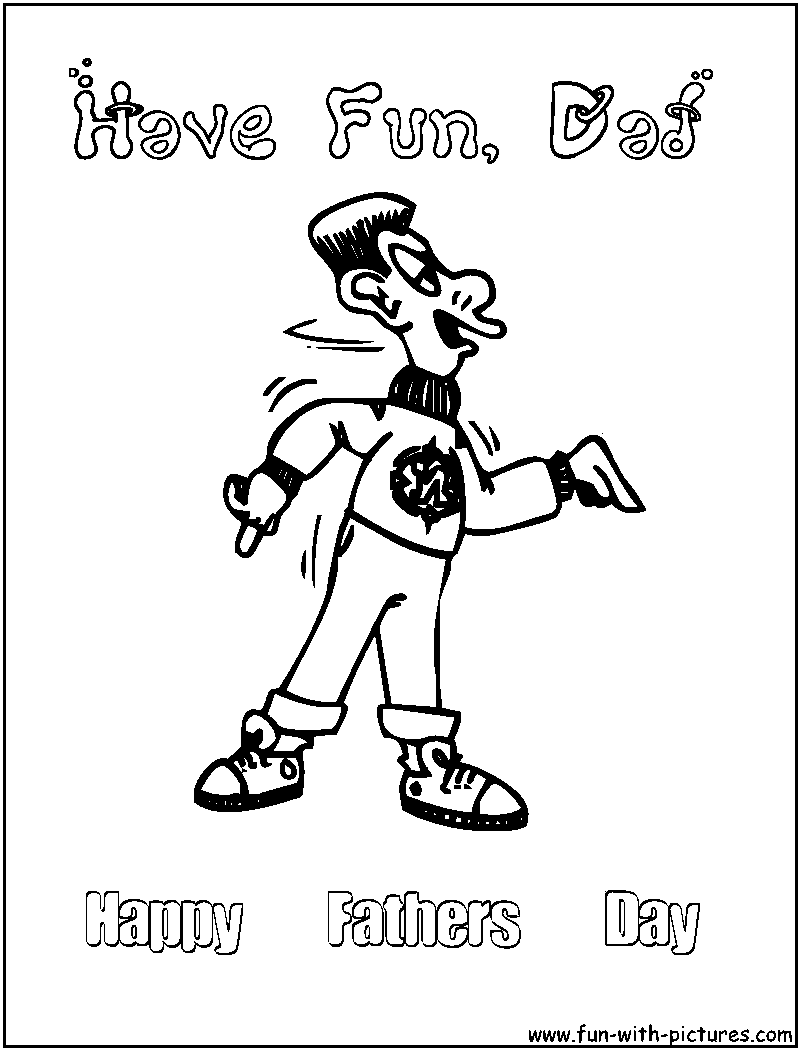 Fun Fathers Day Coloring Page 