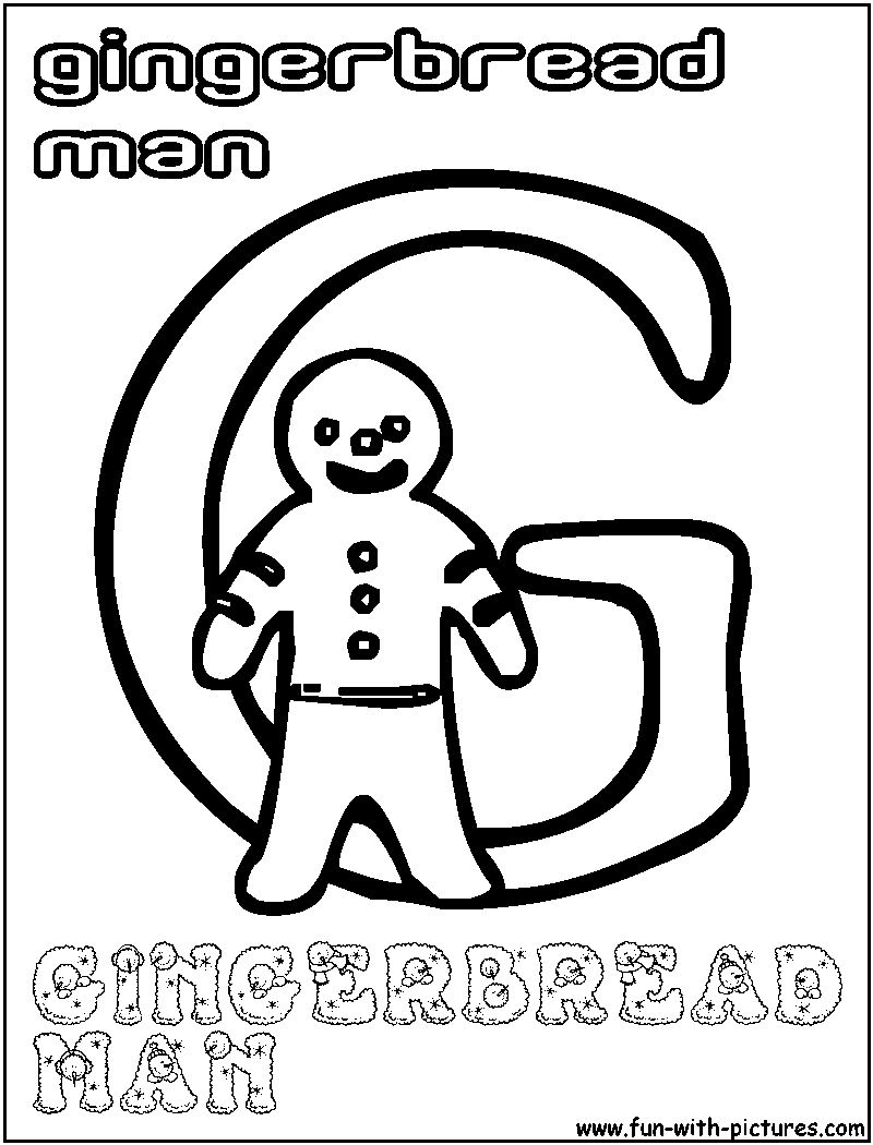 G Gingerbreadman Coloring Page 