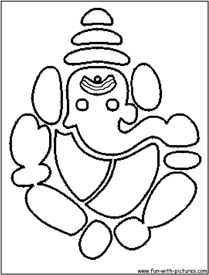 Ganesha Cutout Coloring Page 