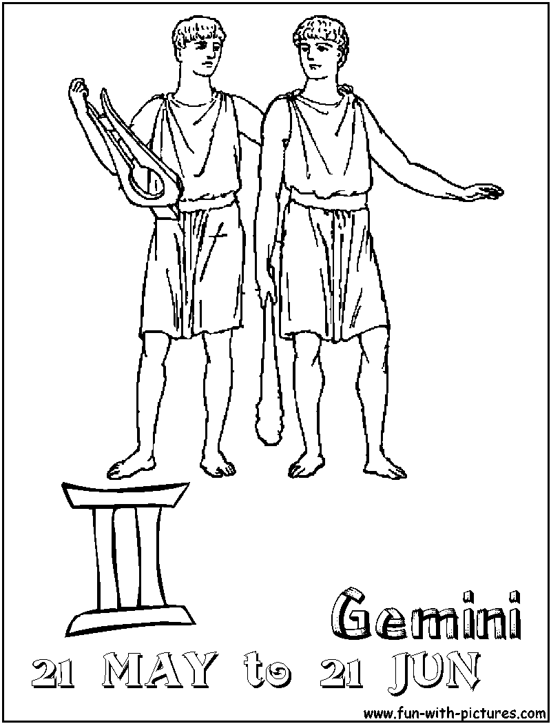 Gemini Coloring Page 