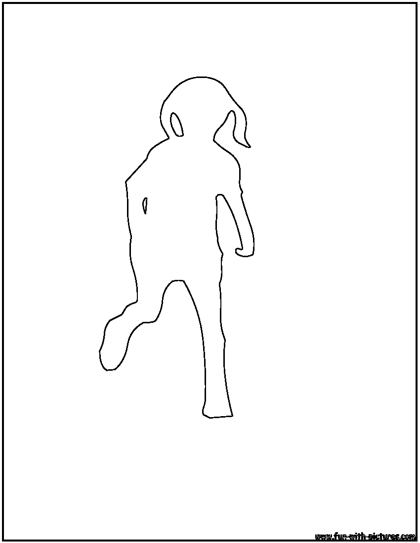 Girl Outline Coloring Page 