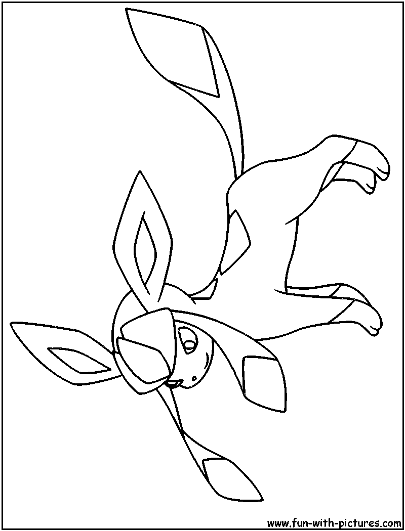 735 Cute Glaceon Coloring Page for Kids