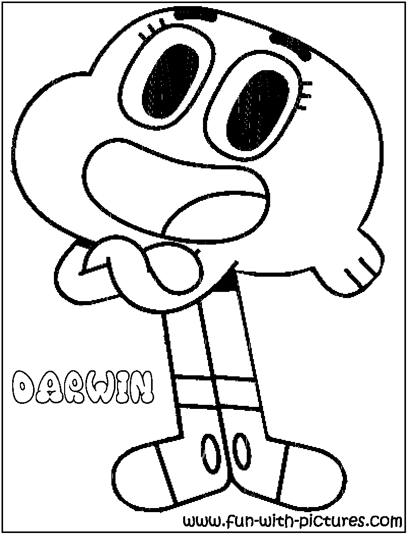 Gumball Darwin Coloring Page 