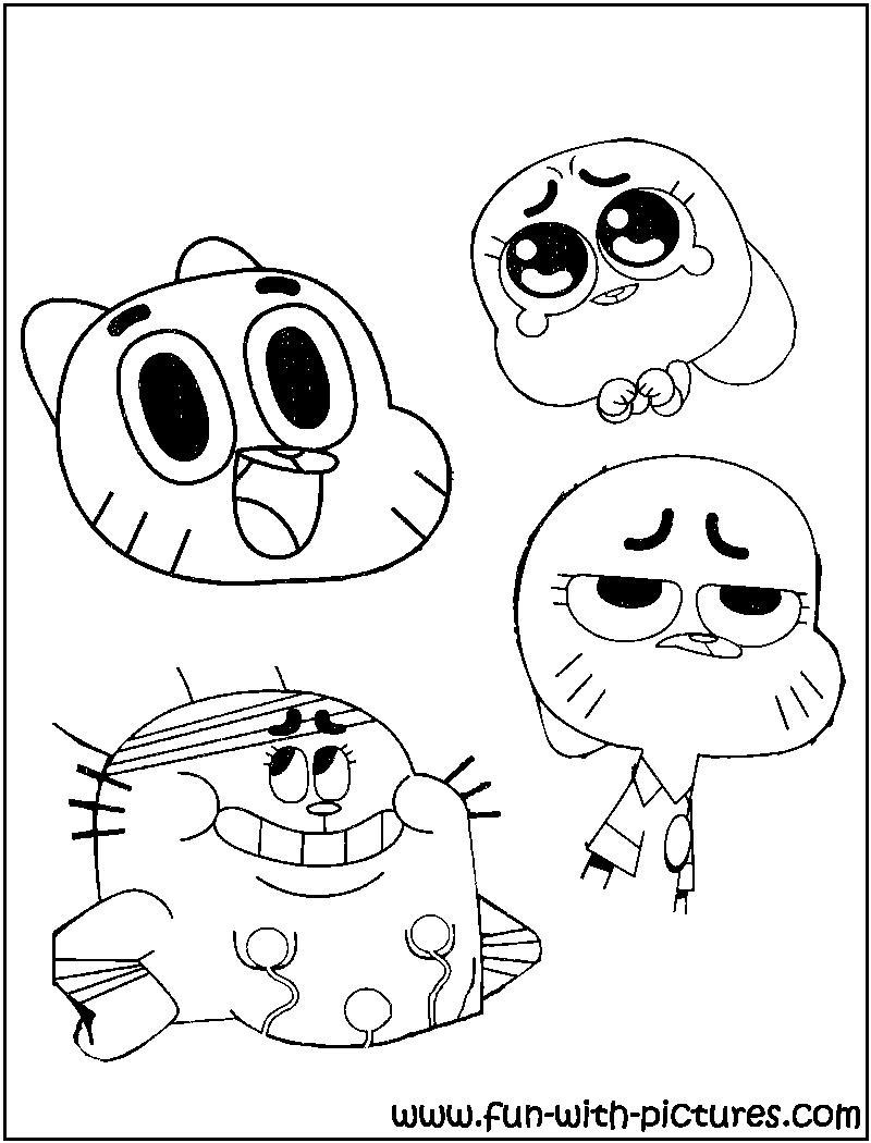 Gumball Family Coloring Page 