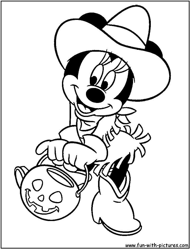 Halloween Minniemouse Coloring Page 