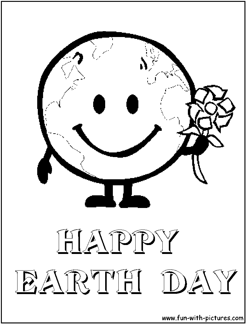 Happy Earth Day Coloring Page 