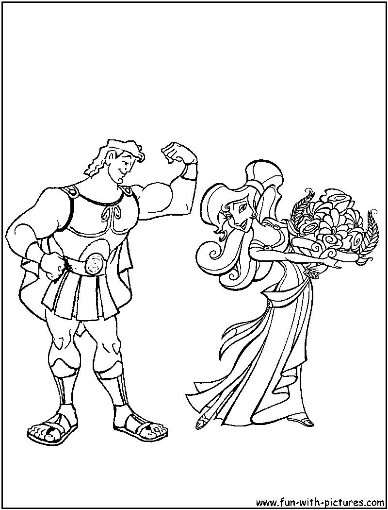 Hercules Meg Coloring Page 