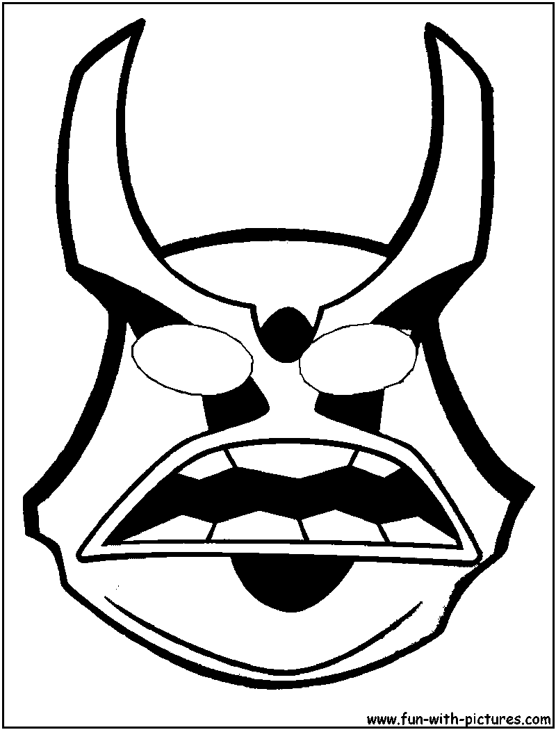 Horned Mask Coloring Page 