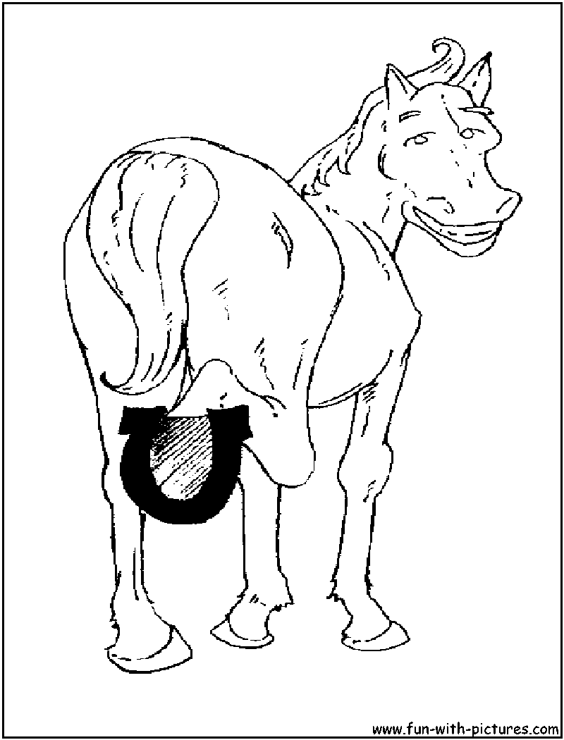 Horse Shoe Coloring Page 