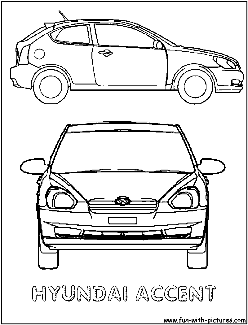 Hyundai Accent Coloring Page 