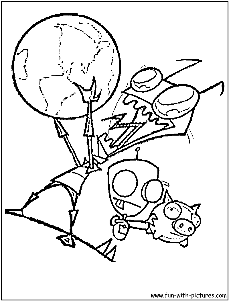 Invader Zim Gir Coloring Page 