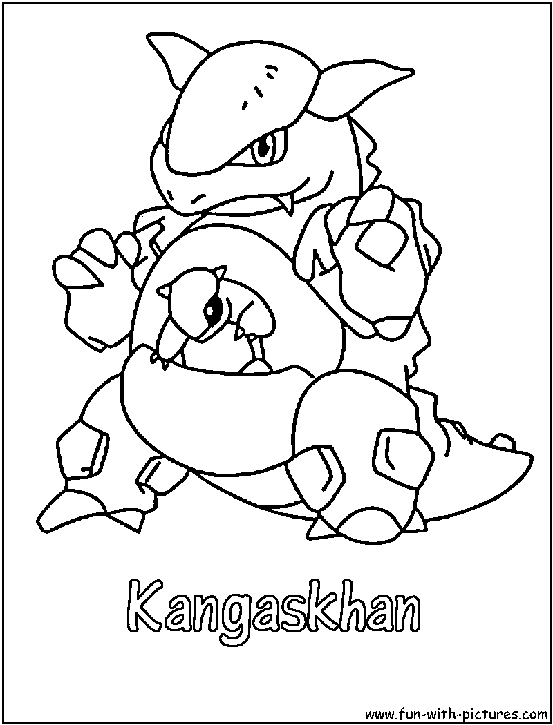 Kangaskhan Coloring Page 