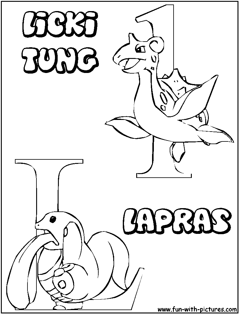 L Lickitung Laprus Coloring Page 