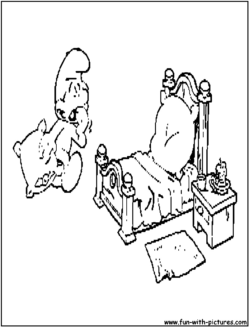 Lazy Smurf Coloring Page 
