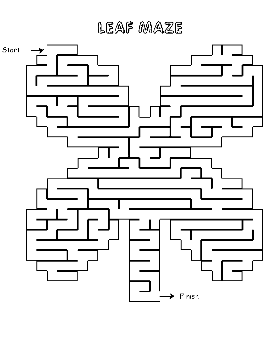 Printable Leaf Maze