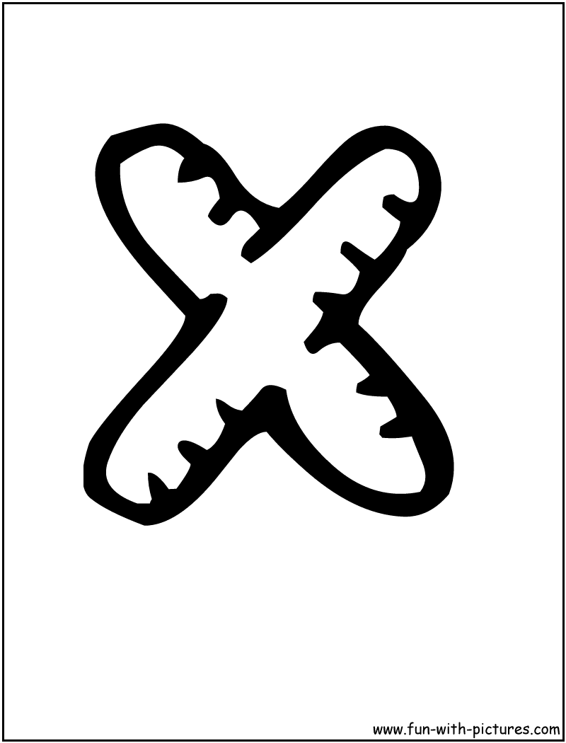 Letter X Coloring Page 