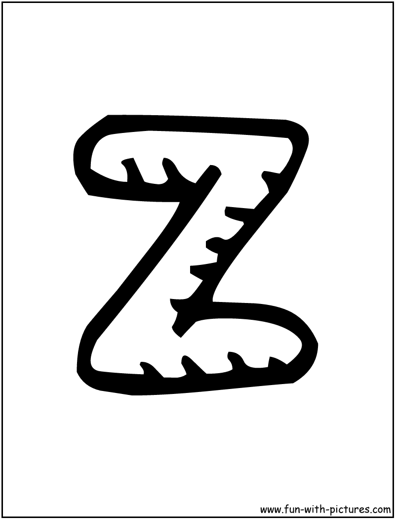 Letter Z Coloring Page 