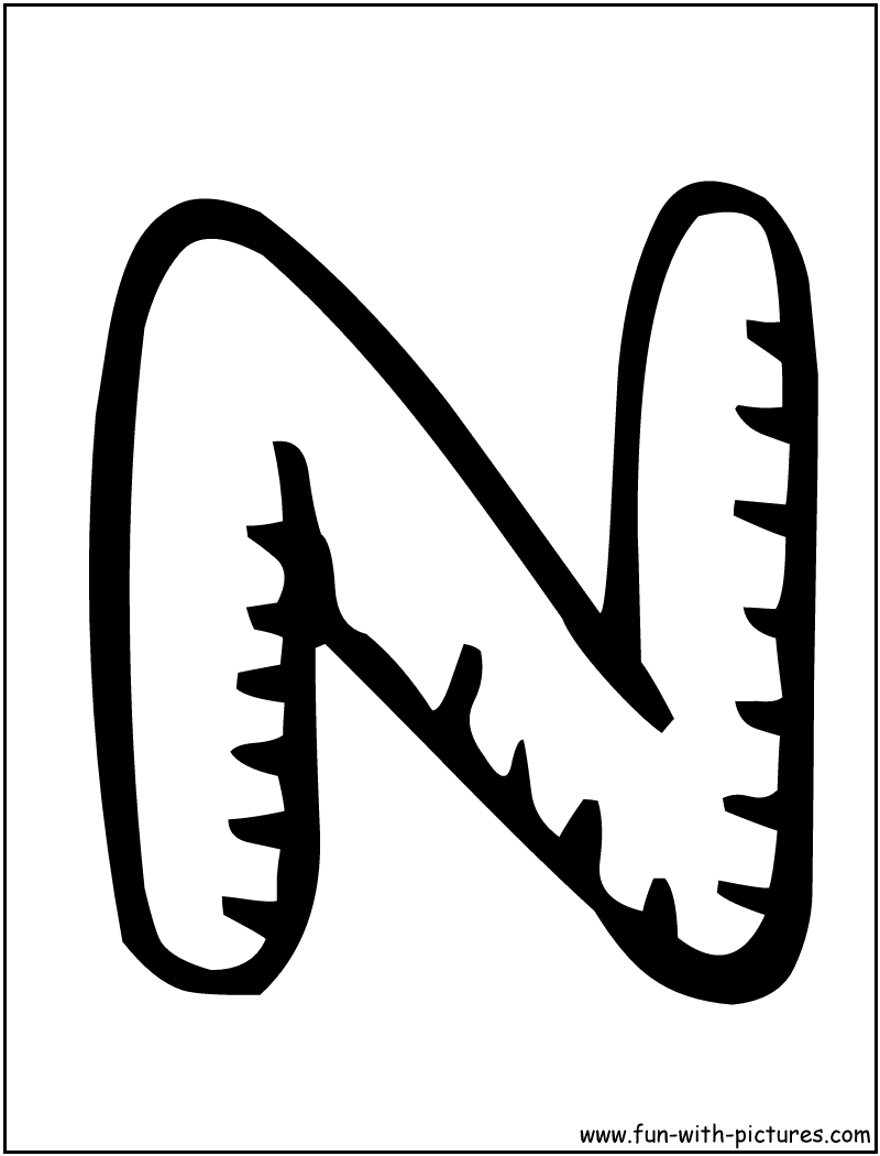 Letters N Coloring Page 