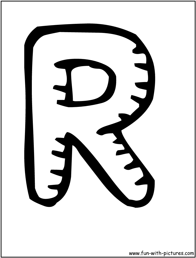 Letters R Coloring Page 