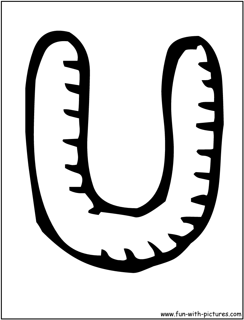 Letters U Coloring Page 