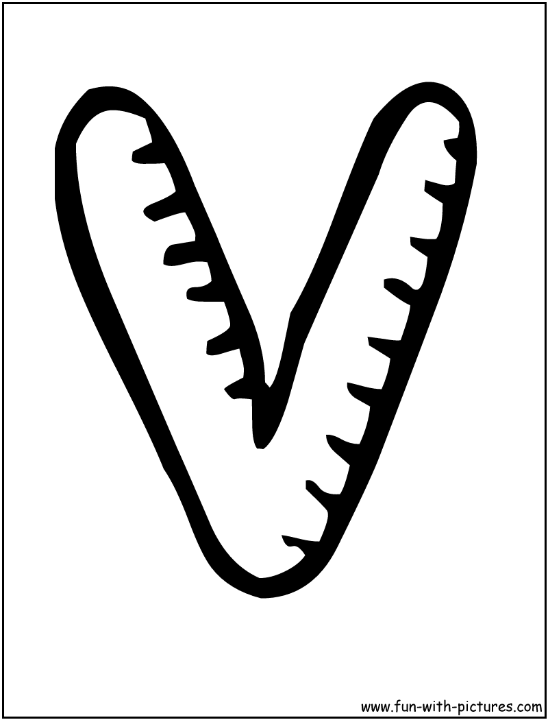 Letters V Coloring Page 