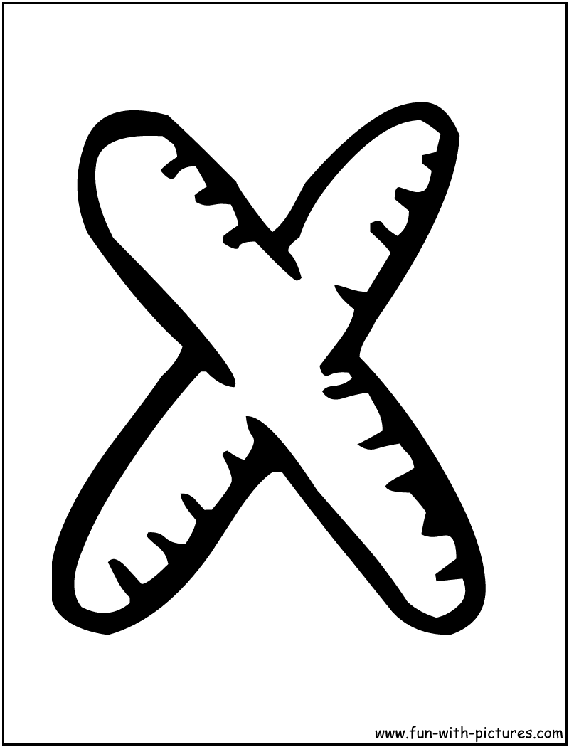 Letters X Coloring Page 