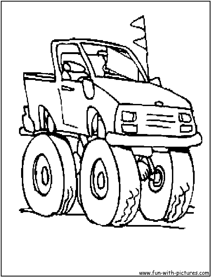 Little Monster Truck Coloring Page 