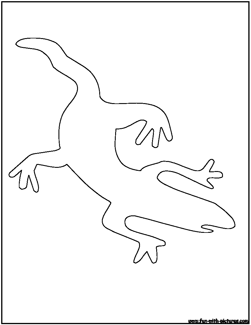Lizard Outline Coloring Page 