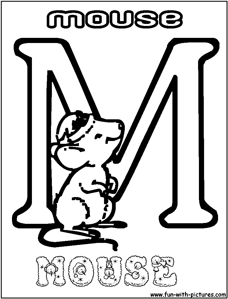 M Mouse Coloring Page 