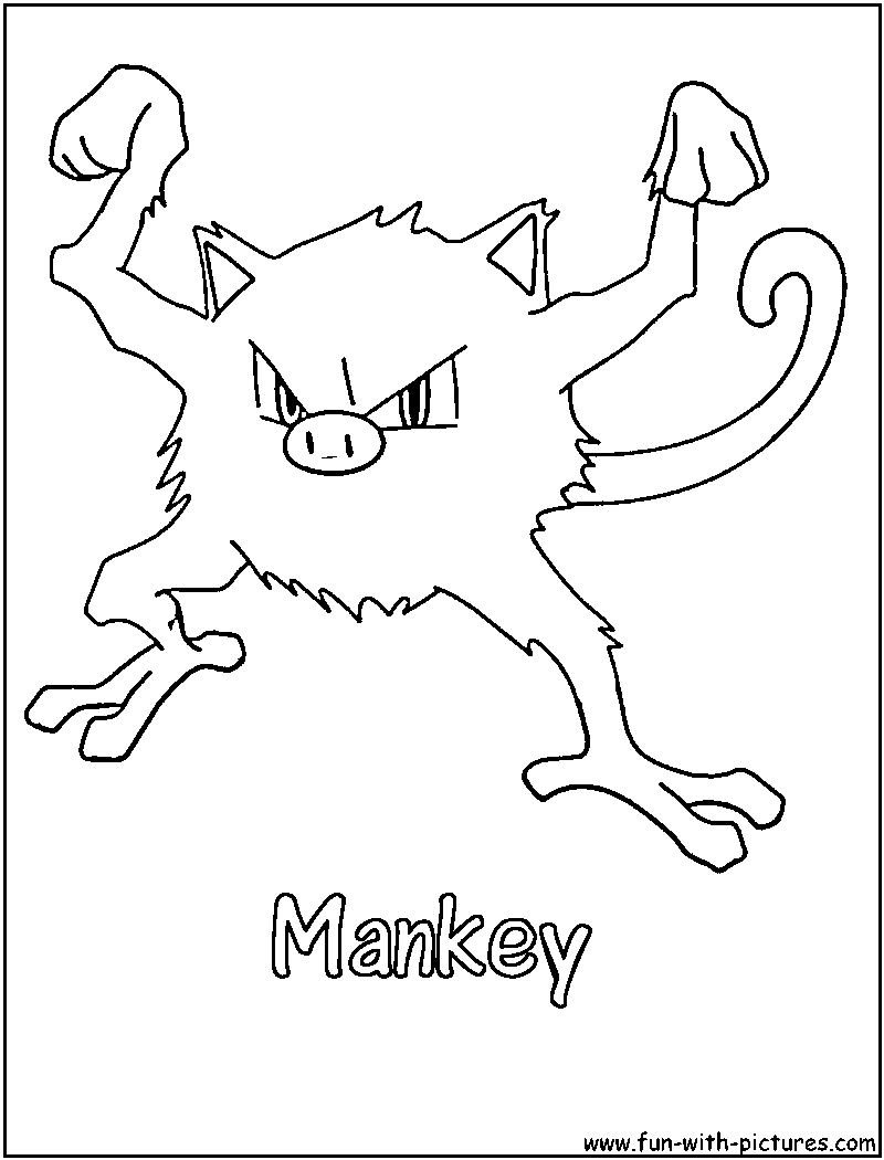 Mankey Coloring Page 
