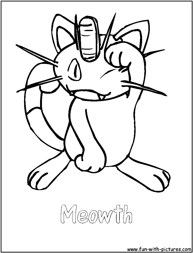 Meowth Coloring Page 