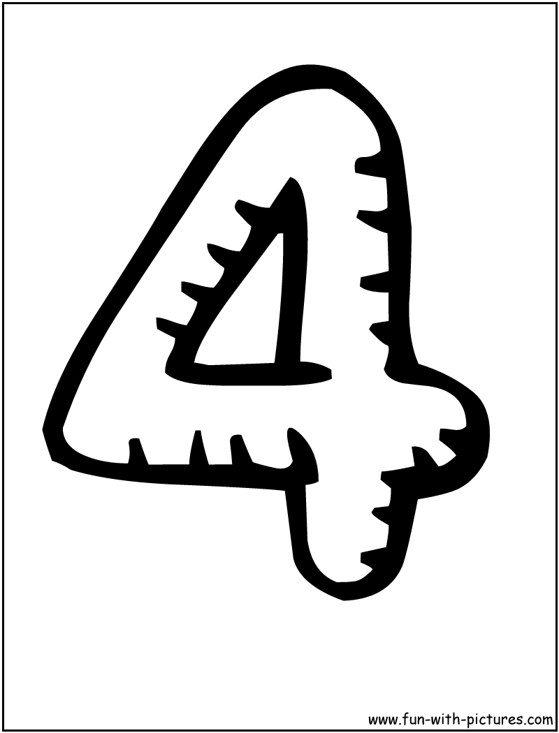 Number 4 Coloring Page 