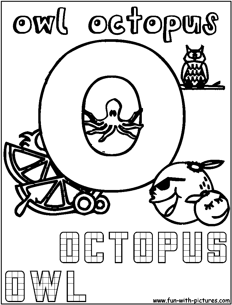 O Owl Octopus Coloring Page 
