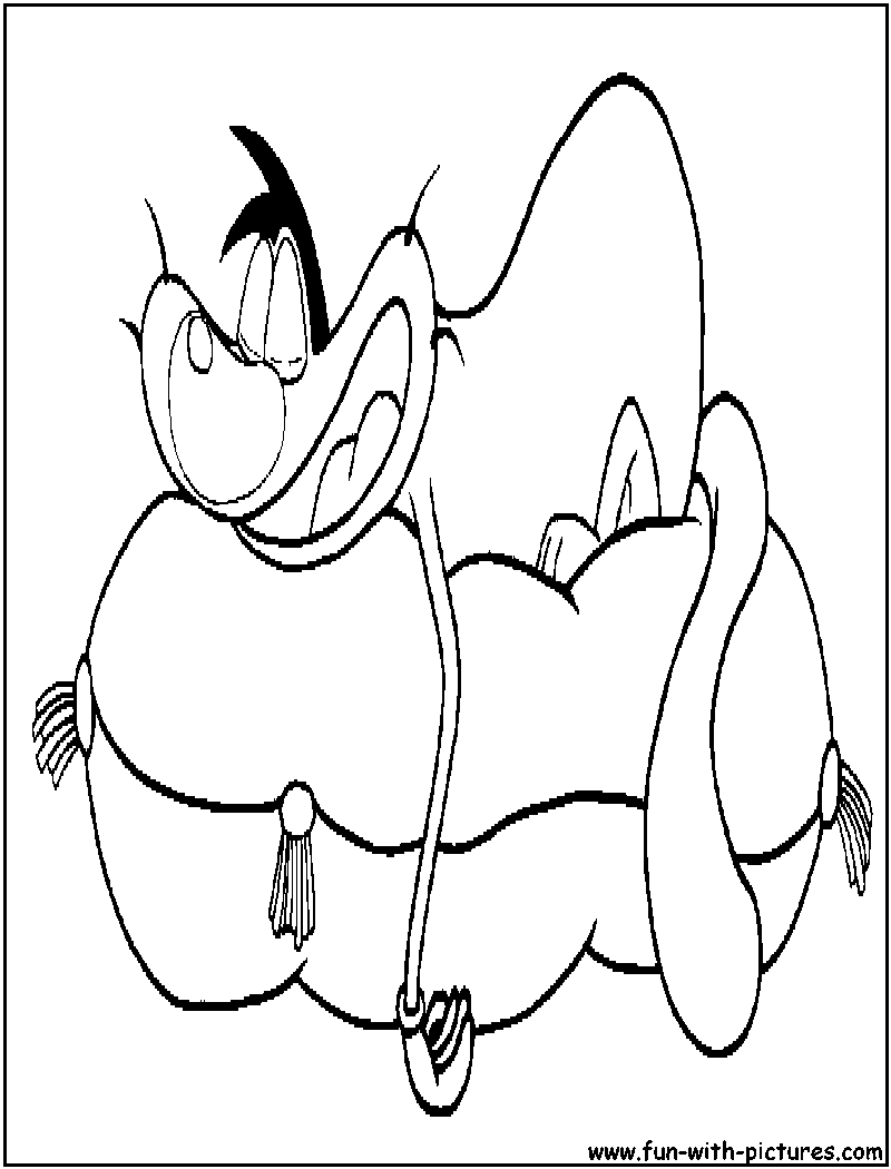 Oggy Asleep Coloring Page 