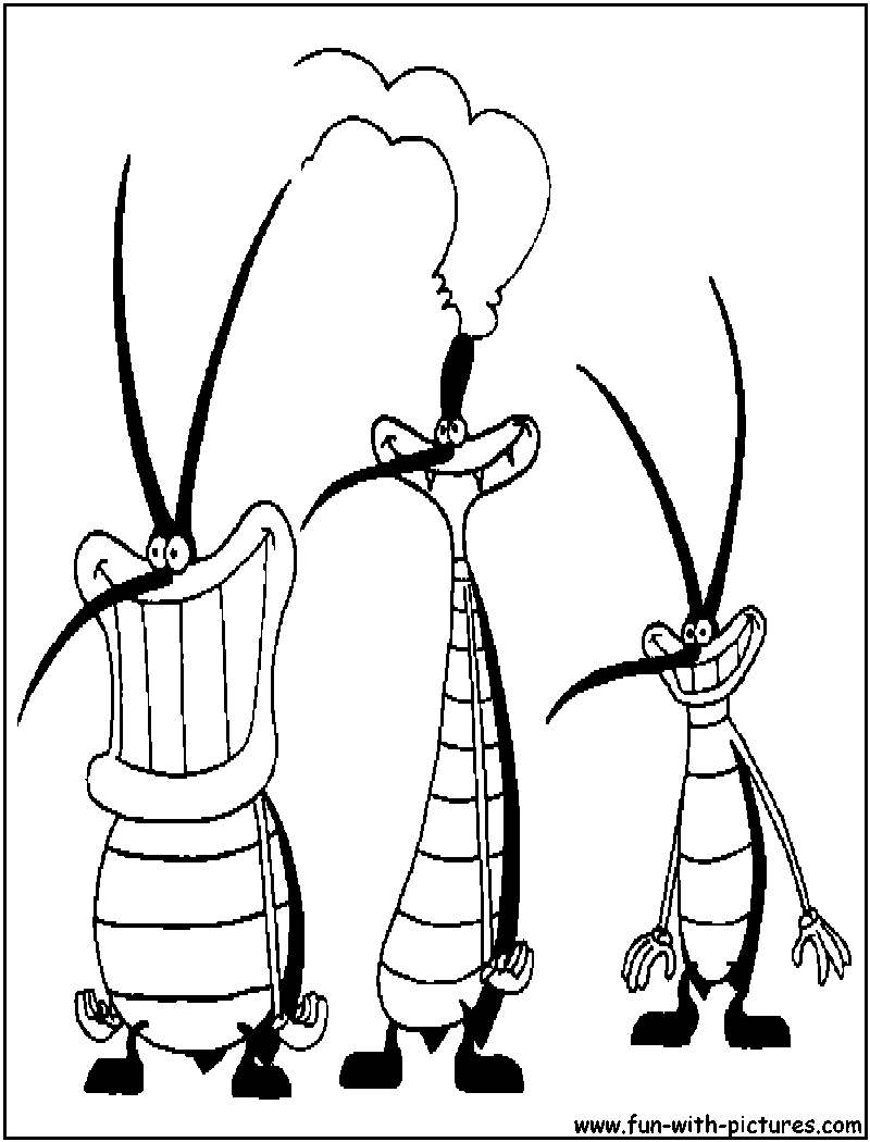 Oggy Cockroaches Coloring Page 