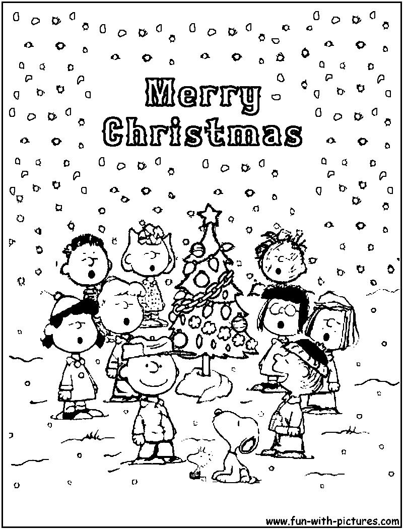 Peanuts Christmas Coloring Page 