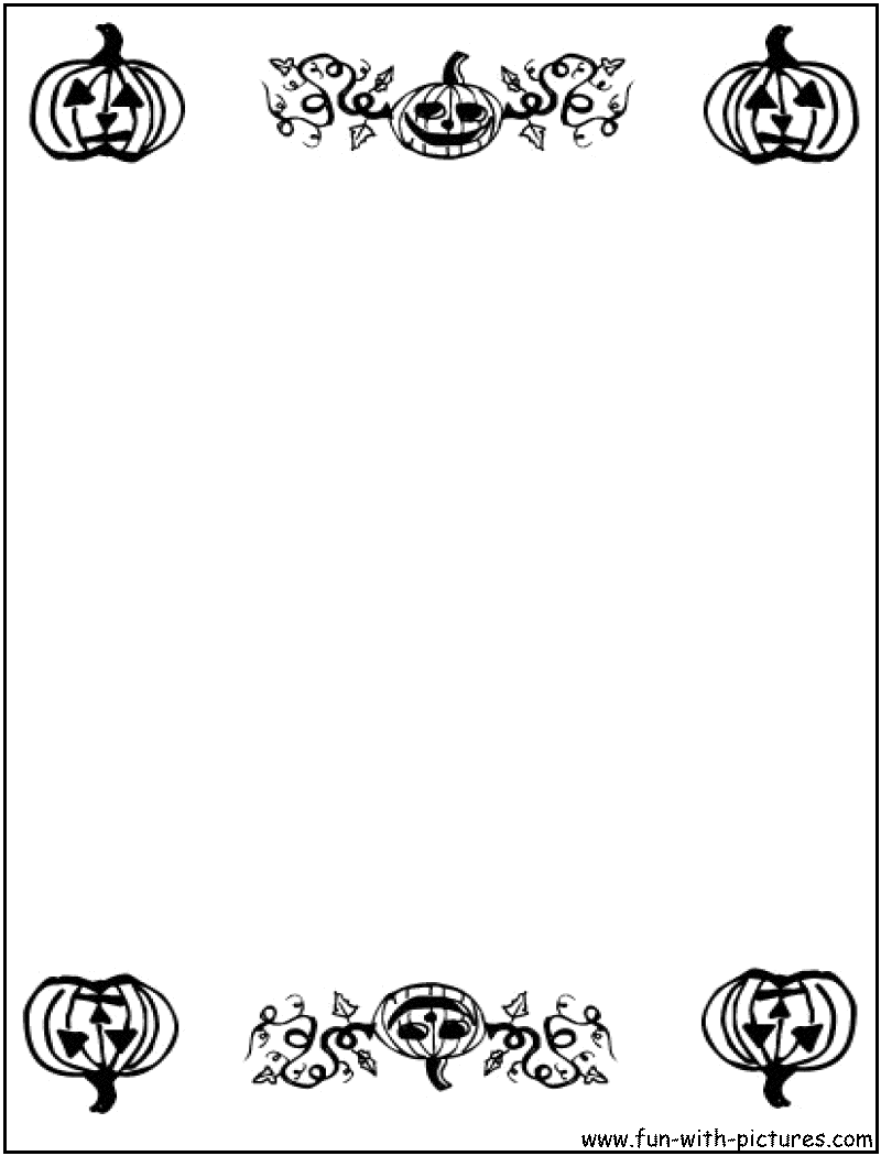 Pumpkin Borders Coloring Page 