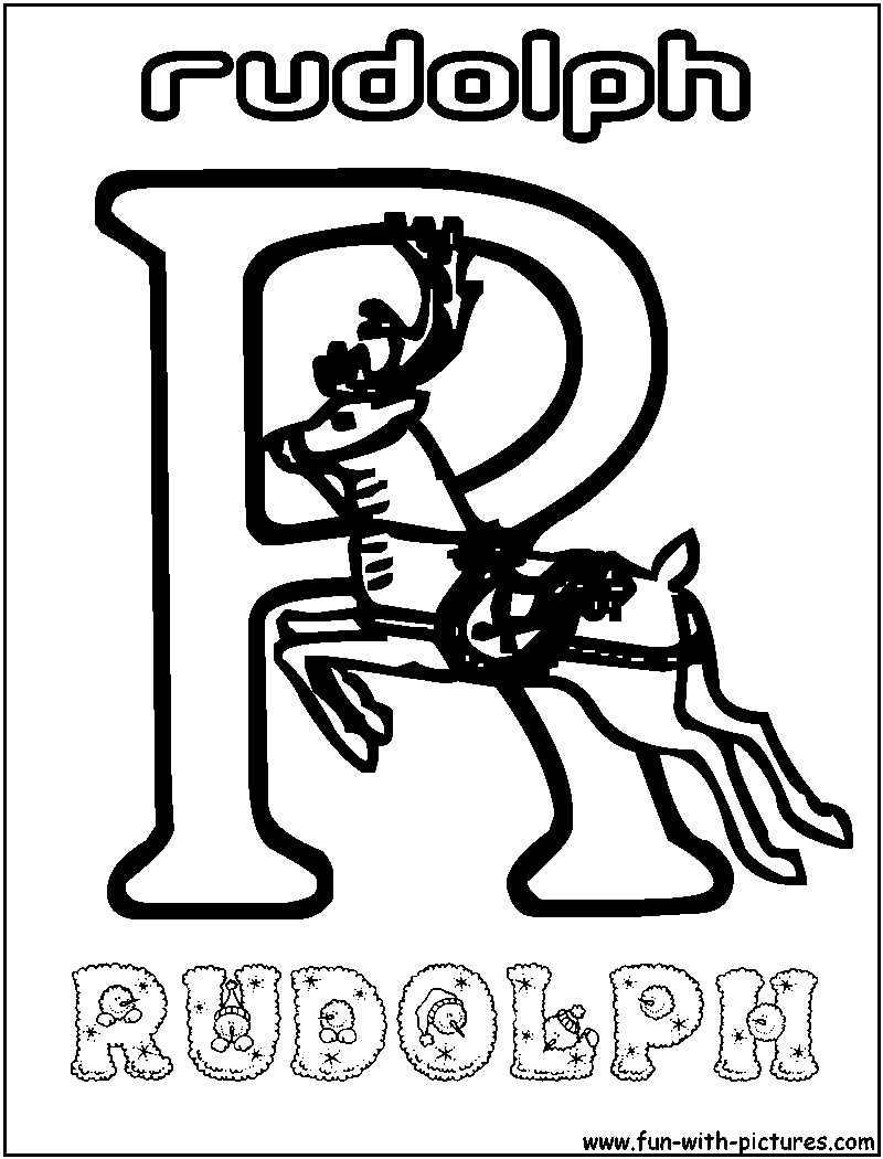 R Rudolph Coloring Page 