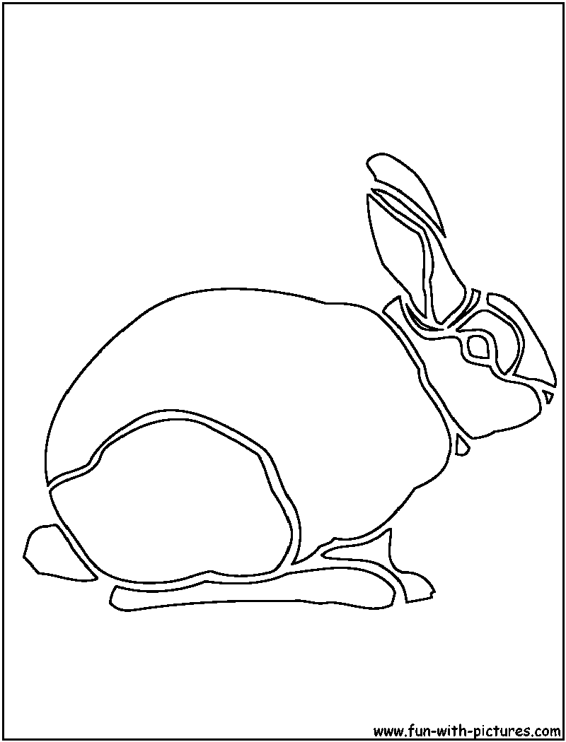 Rabbit Cutout Coloring Page 