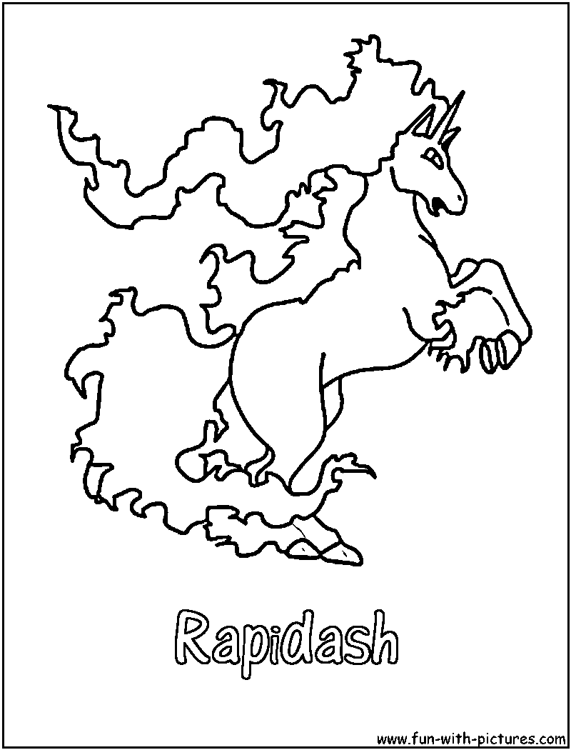 Rapidash Coloring Page 