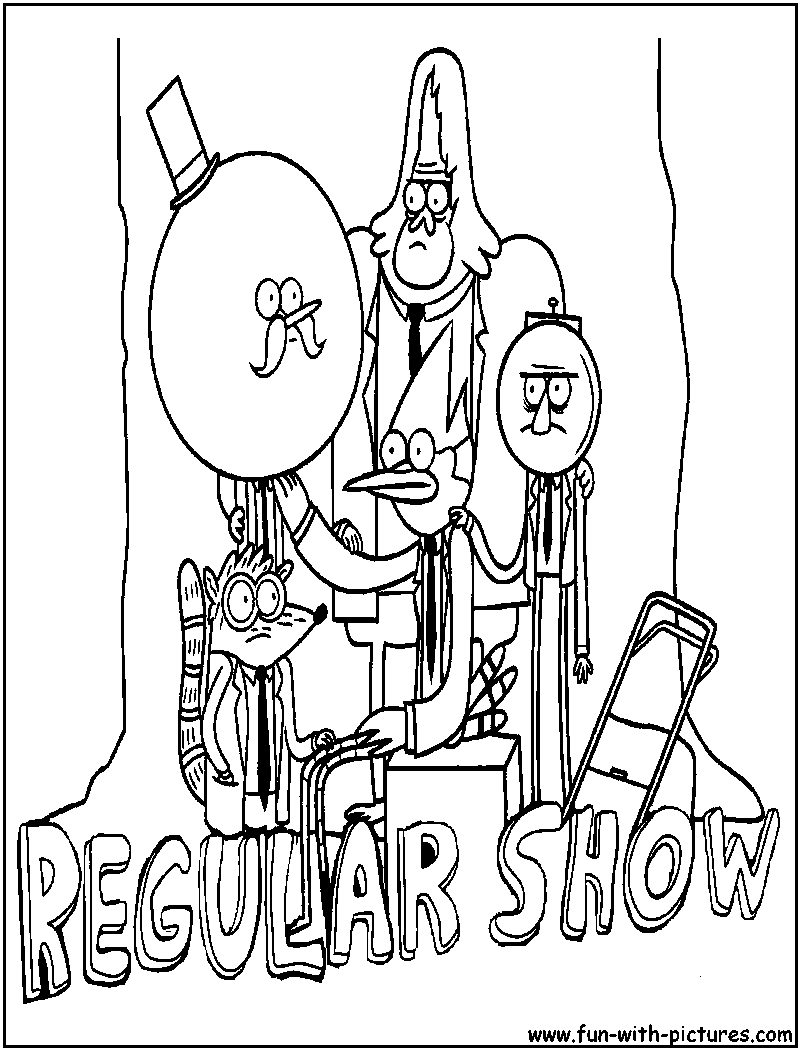 Regular Show Characters Coloring Page 