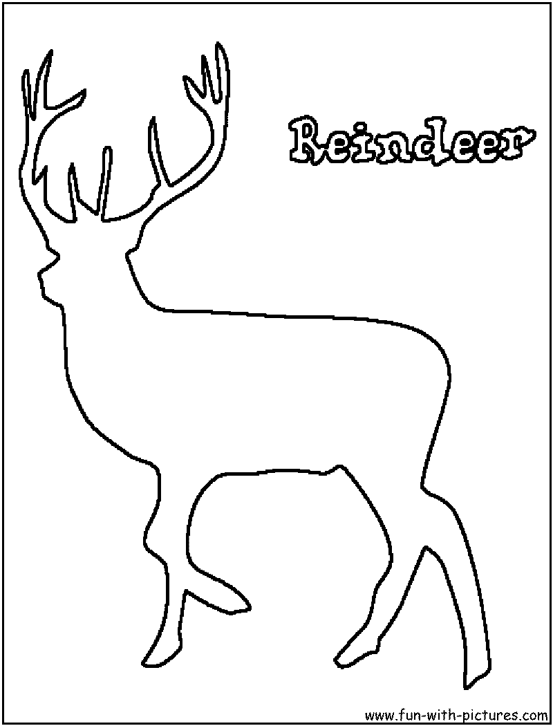 Reindeer Outline Coloring Page 