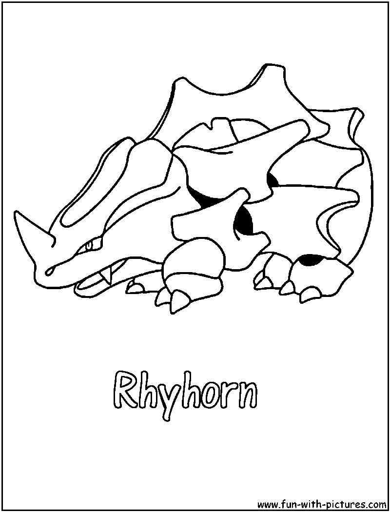 Rhyhorn Coloring Page 
